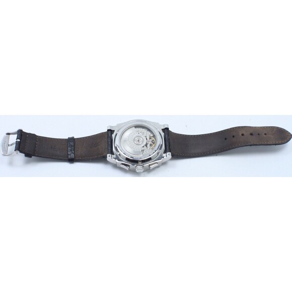 Millage Tourbillion Collection with Black on Silver Genuine Coroco Calf Leather - Picture 8 of 11